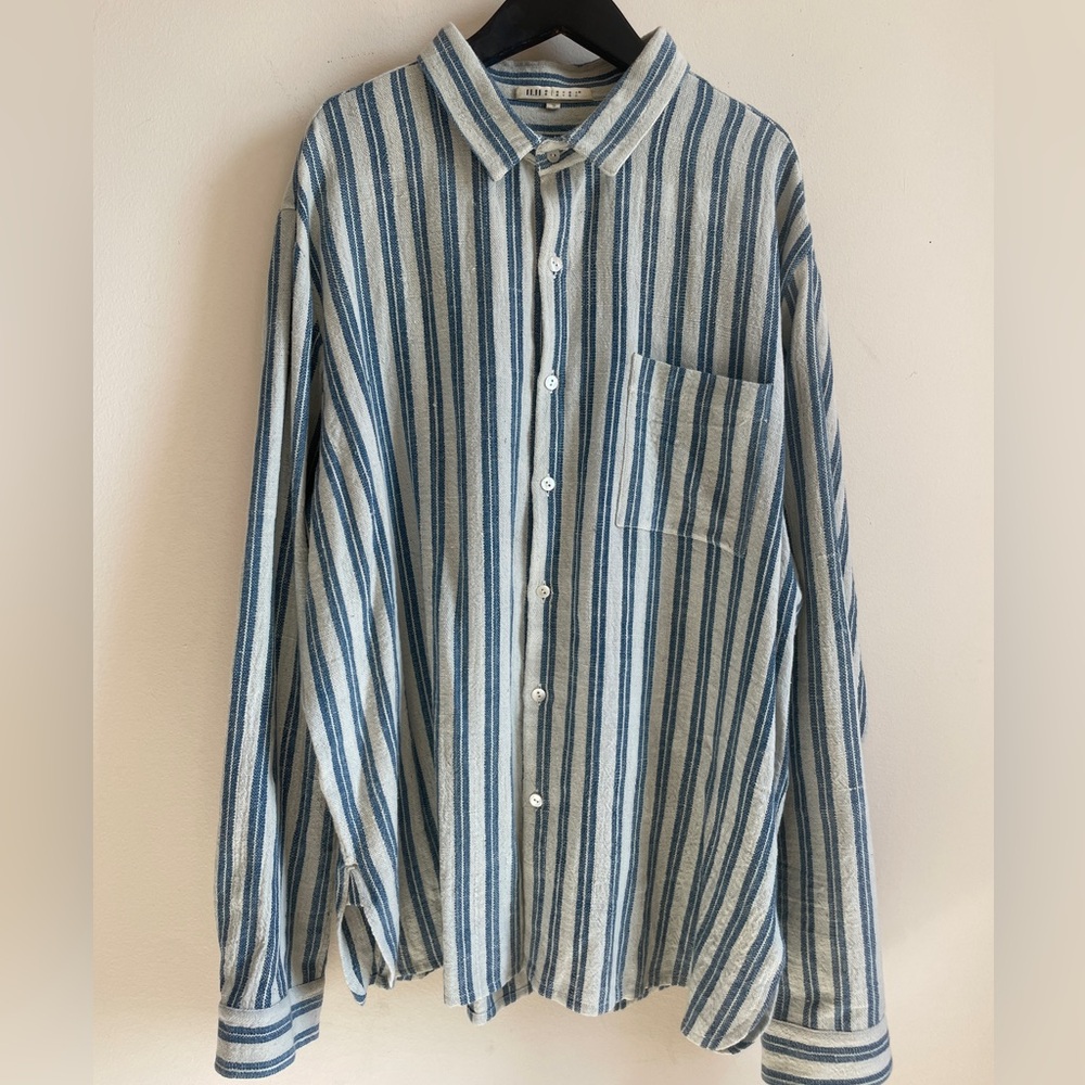 NWOT 11.11 eleven eleven cotton striped shirt oversized size S natural
